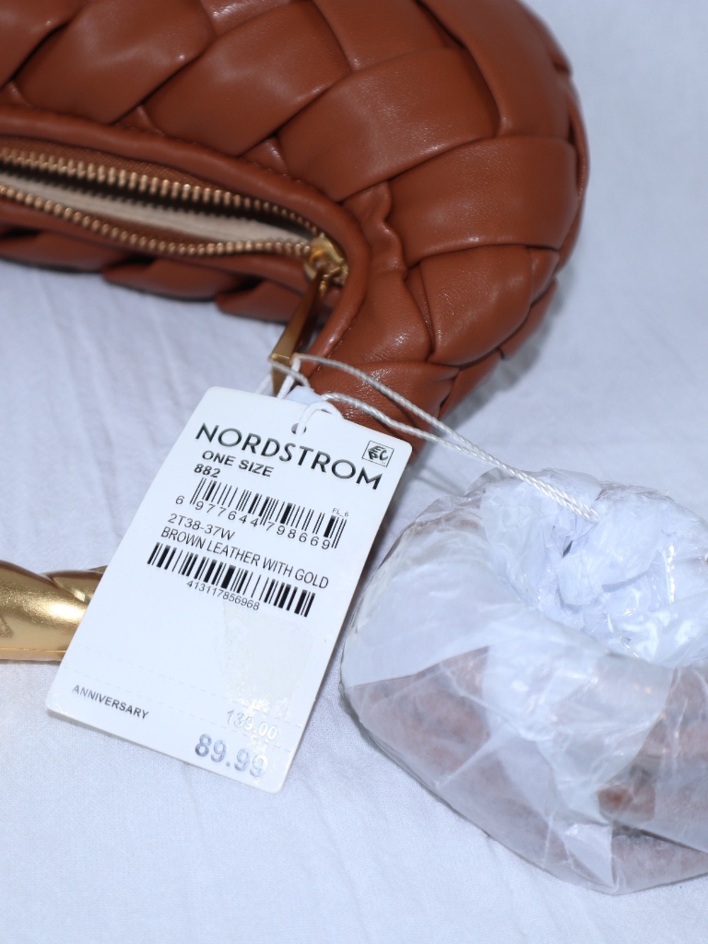 JW Pei Orla Weave Handbag Cognac with Gold Handle NWT inc. dust bag Nordstrom - Picture 4 of 8